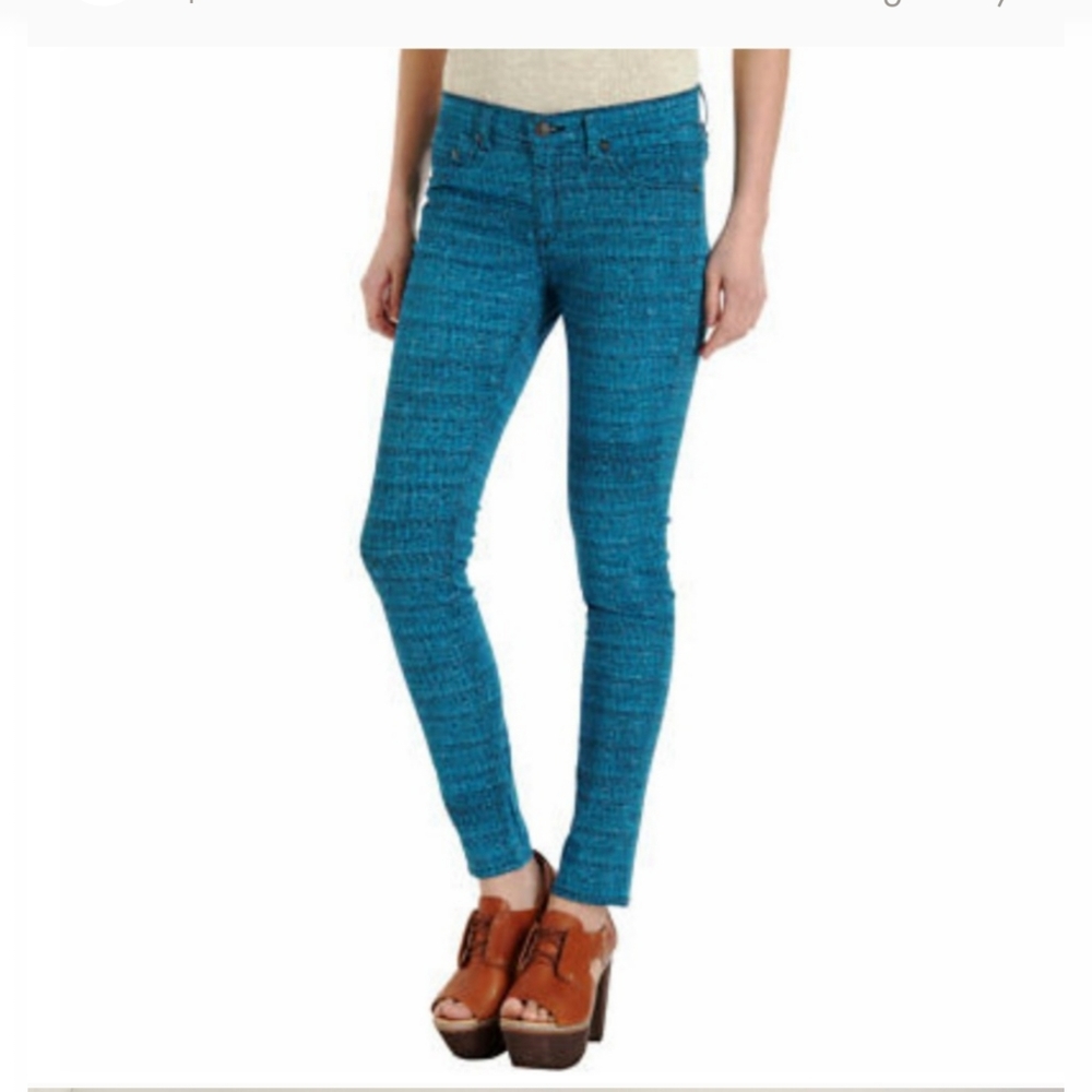 Rag & Bone Tweed Leggings Blue Black Size 30